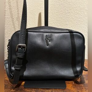 NWOT Vera Wang Simply Black Vegan Leather Crossbody Bag